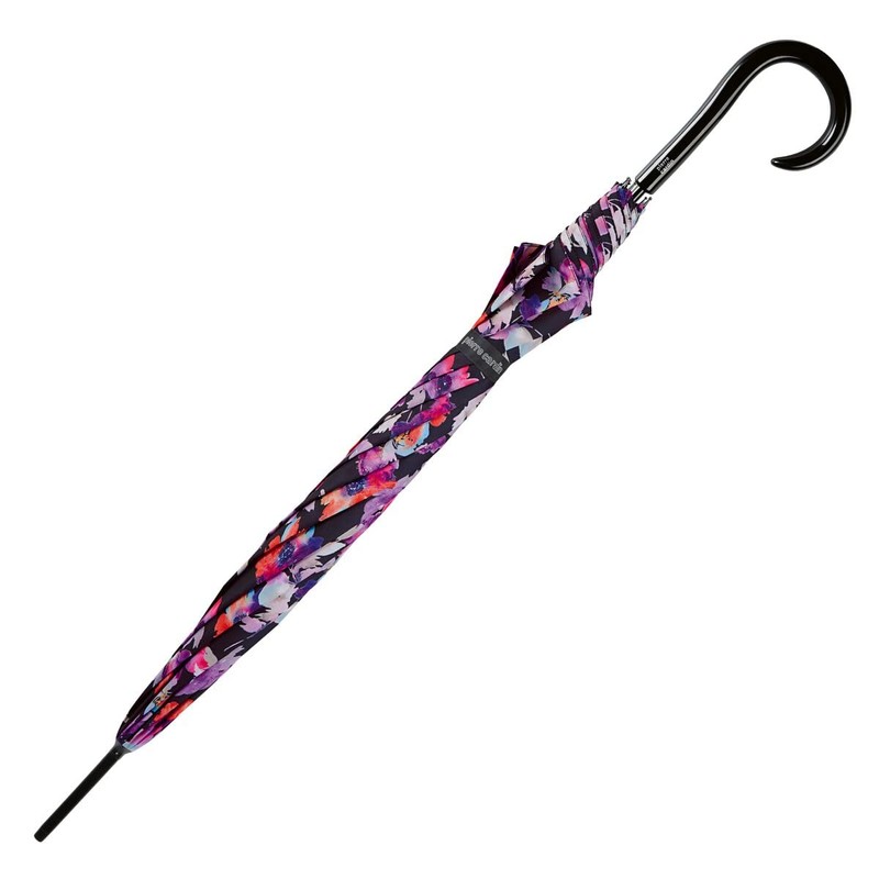 Pierre Cardin Umbrella Women's Automatic Flower Motif, Black