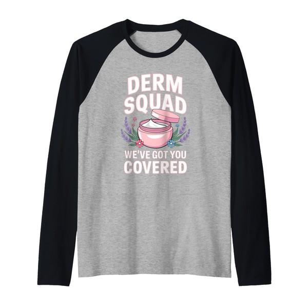 Derm Squad Dermatologist Team Dermatology Raglan Baseball Tee