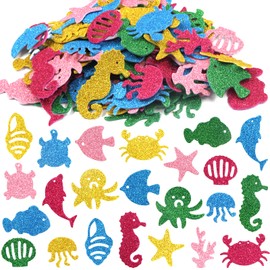 Sea Animals Glitter Stickers Foam Ocean Fish Sticker for Scrapbooking Cards 120Pcs