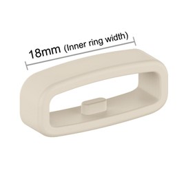 FanTEK 10pcs Watch Strap Holder Loop, 18mm Silicone Watch Band Keeper Retainer Fastener Ring Parts for Smart Watch Band Wristband Replacement, Starlight