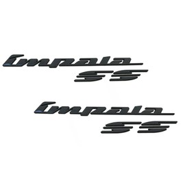 2pcs 1994 1995 1996 Impala Ss Rear Quarter Panel Badge 3D Emblems Car Letter Sticker Decal (Gloss Black)