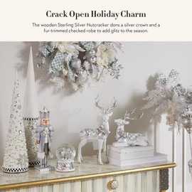 MACKENZIE-CHILDS Decorative Nutcracker Figurine, Wooden Nutcracker Christmas Home Decor, Sterling Silver