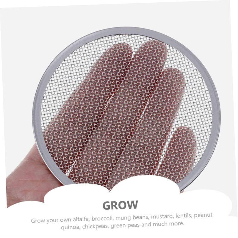 SUPVOX 4sets Mason Jar Sprouting Lid Kit Mesh Lid for