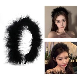 TQUXNGA Haarreif für Abschlussball, Braut, Hochzeit, Haarschmuck, Plüsch, Party, Kopfschmuck, Vintage-Haarband, Foto-Requisiten