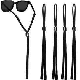 PLABBDPL Glasses Chain 4 Pieces Glasses Chain Nylon Glasses Strap Women's Non-Slip Glasses Strap Chain Sport Men's Glasses Straps Black Adjustable Sports Glasses Strap Sunglasses Chain Glasses Cord