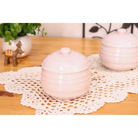 (Pink) Acorn Cup with Lid (Japanese Tableware, Western Tableware, Steamed Bowl, Soup Cup, Pudding, Dessert Cup, Outlet Included, Lid, Cafe Style, Commercial Use, Commercial Tableware, Tajimi Mino Ware, Made in Japan)