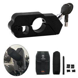 Anti Theft Motorcycle Lock with Grip Protection Sleeve,Heavy Duty Motorcycle Lock Anti Theft Throttle Brake Grip Lock,Universal for Moped Scooters ATV Dirt Bike Street & Motorcycle Accessories, Black