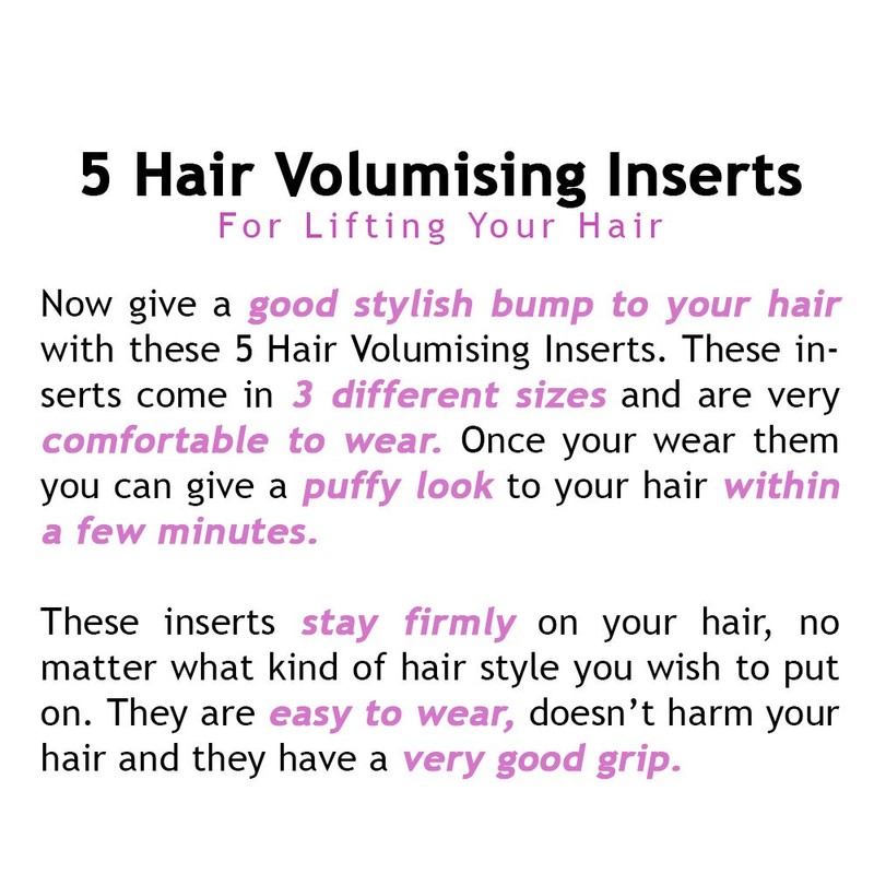 5 Hair Volumising Inserts Lifters Bumpits Black Volume Fringe Styling