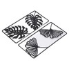 2pcs Leaf Statue Black Style Embossed Design Metal Material Decorative