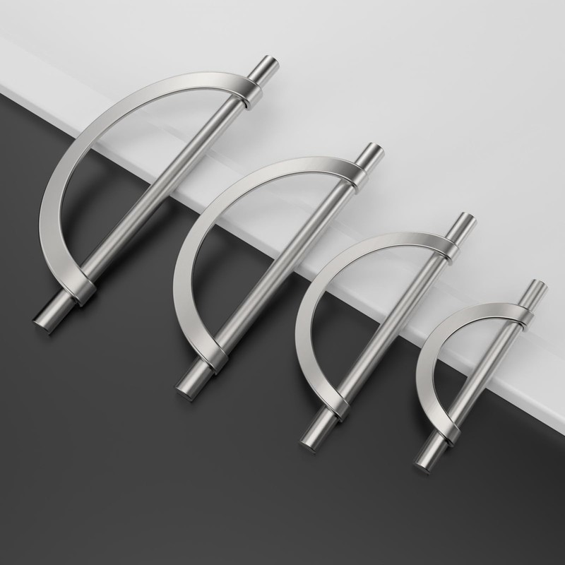 Amerdeco 10 Pack Brushed Satin Nickel Cabinet Pulls 7.5 Inch(192MM)