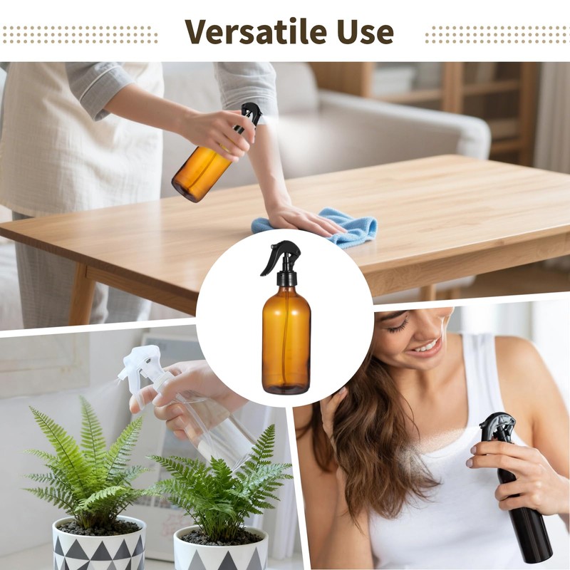 OMISTAR 6 Pcs 16 oz Amber Glass Spray Bottles for