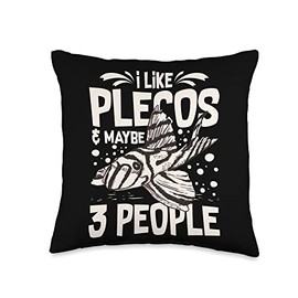 Plecostomus Pleco Fish Aquarium Food Tank Zebra Cave Throw Pillow, 16x16, Multicolor
