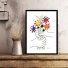 Picasso Hand Holding Bouquet Poster aoipro (A4 Size (with black