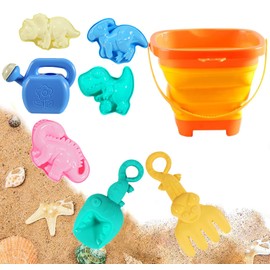 ChaneeHann Sand Toy from 1 Year, 8-Piece Set with Foldable Buckets and Sand Moulds, Beach Toy for Children from 2, 3, 4 5 Years, Girls, Boys, Sandpit Toy, Outdoor Toy