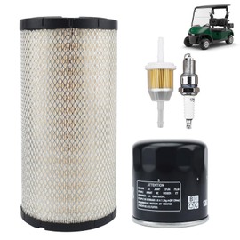 RARAYC Golf Cart Tune Up Kit Compatible with EZGO TXT & RXV Gas 4-Cycle Kawasaki Motor Maintenance Set (2008-up) w/28463-G01 Air Filter, 72084-G01 Fuel Filter, 607454 Oil Filter & Spark Plug