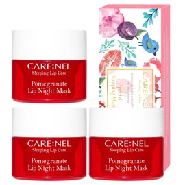 CARE:NEL Mascarilla Labial De Noche De Granada 5 G(Juego De 3)- Belleza Coreana Labios Todo El Día Brillo De Labios Granada-3Ea