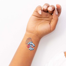 American Flag Temporary Tattoos/Perfect for 4th July - Memorial Day - Veterans Day/Patriotic Body Art/Skin Safe/Removable (4th July)