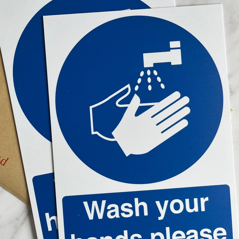 Wash your hands please Sign - A4 1 mm Rigid