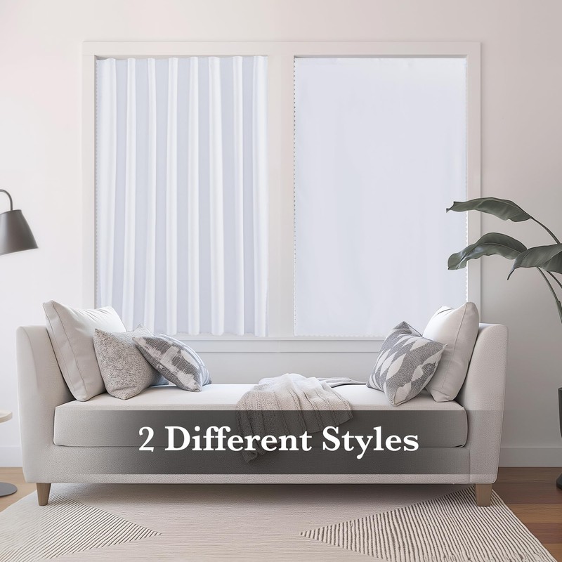 RYB HOME 100% Blackout Self Adhesive Portable Blackout Curtain, Greyish