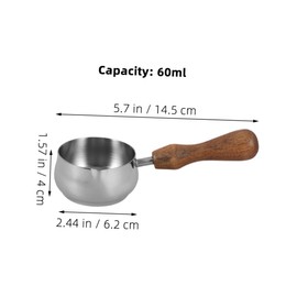 Operitacx Kaffeetasse Espresso Ausgießtasse Kaffeekrug Latte Krug Kleiner Milchkrug Kaffee Milchaufschäumer Krug Metall Milchkrug Soßenkrug Milchdampfkrug Milchdampfkrug Holz