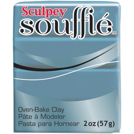 Sculpey Soufflé Polymer Oven-Bake Clay, Bluestone, Non Toxic, 1.7 oz. bar, Great for jewelry making, holiday, DIY, mixed media and more! Premium light-weight oven bake clay.