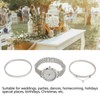 3pcs Women Watch Rhinestone Bracelet Set Accurate Time Stylish Waterproof