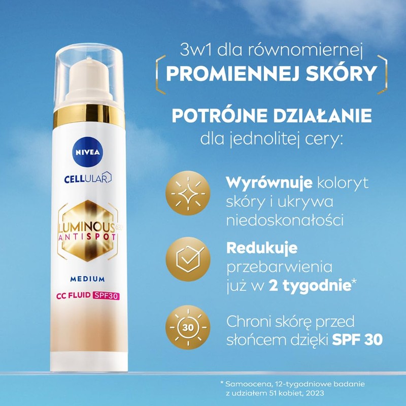 NIVEA LUMINOUS630® Anti-Tint Cream CC SPF 30, Shade 02/Medium 40