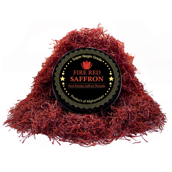Premium Saffron Threads, Pure All Red Saffron Spice | Super Negin Grade | For Culinary Use Such as Tea, Paella, Golden Milk, Rice, & Risotto (5 Grams)