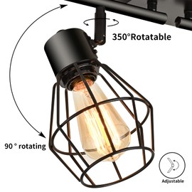 MUEOF 4-Light Track Lighting Fixtures Ceiling,4 Adjustable Track Heads,Modern Directional Spotlight for Dining Table, Kitchen, Hallway, Living Room, Bathroom, Art Gallery.(Black)