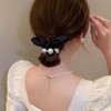 サムコス ヘアゴム 2本セット パールリボン 韓国風 エレガント 高弾力 レディース 大人・子供 日常・通勤