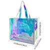 TotePrint Holographic Clear PVC Tote Bag - Reusable Hologram Shopping