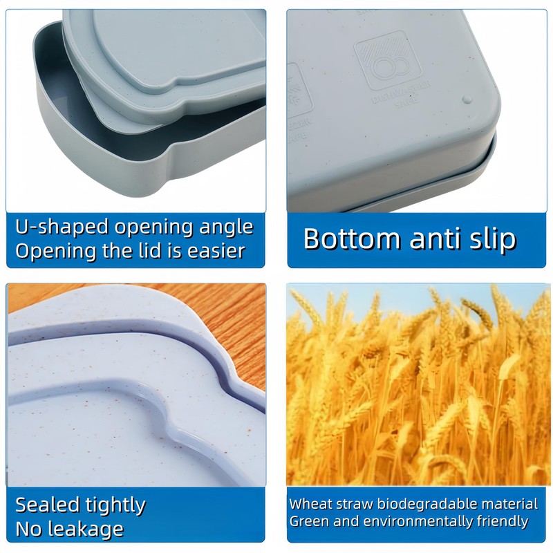 FeBohao Sandwich Container with Lid Plastic Snack Box Reusable Snack