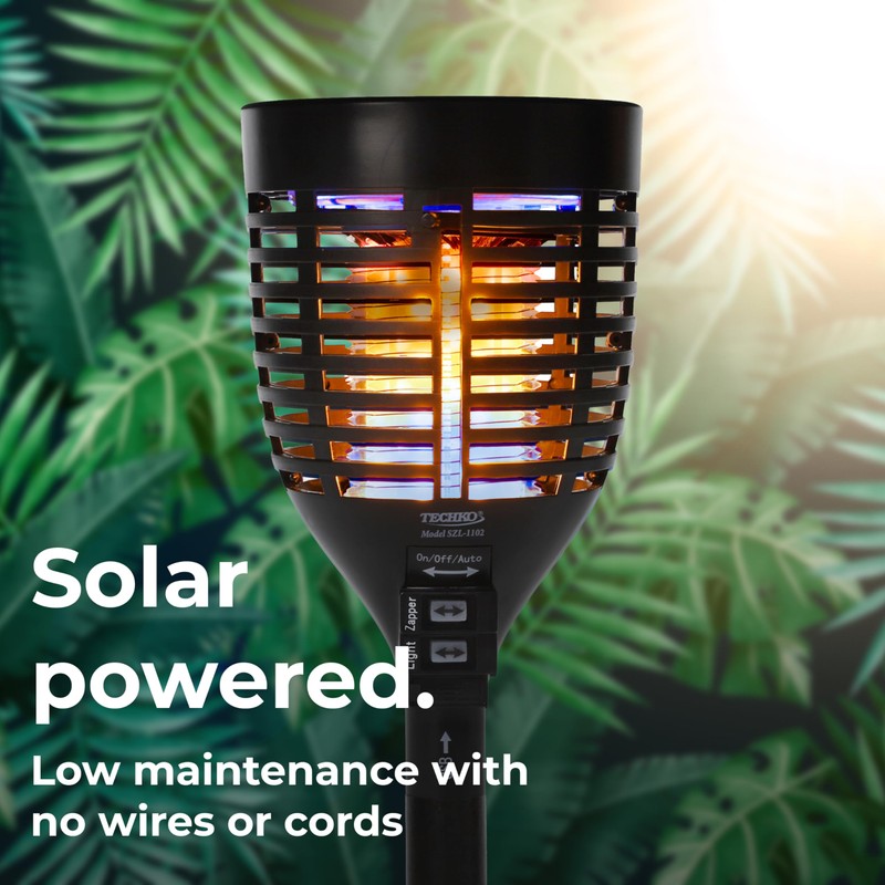 Techko Solar Zapper Torch with 360º Easy-Clean Brush - Outdoor