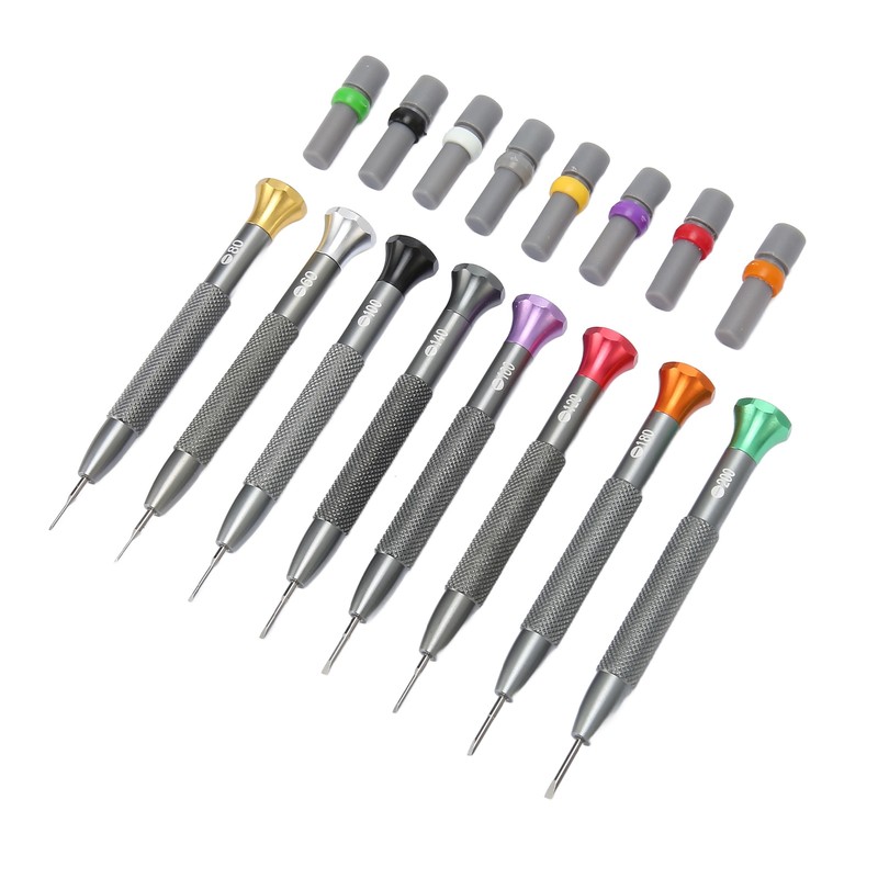 8 Pcs Watch Screwdriver Set 0.6 To 2mm Precise Slot