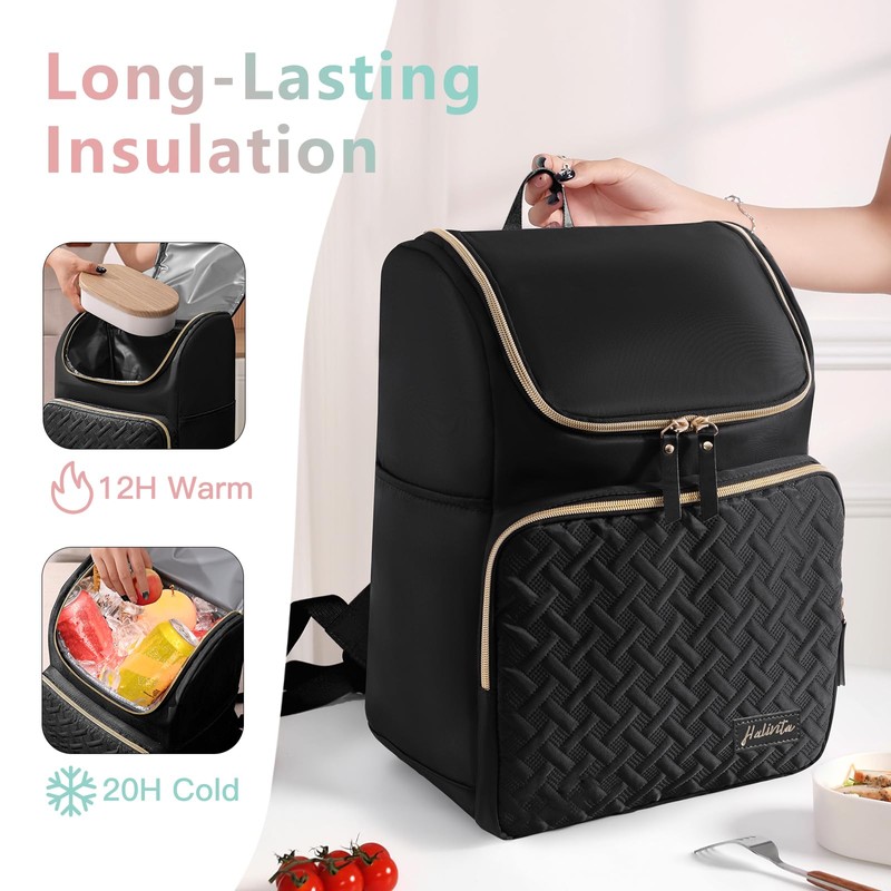 Halivita Cooler Backpack Insulated Leak Proof 33 Cans, Waterproof Hiking