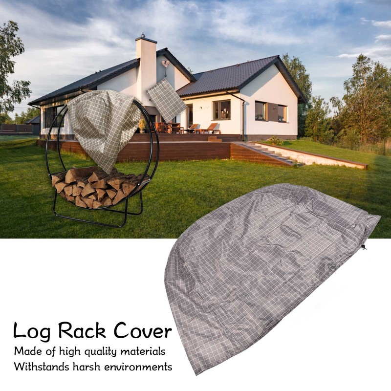 Firewood Rack Cover Dustproof Waterproof Sun Protection Round Outdoor Log