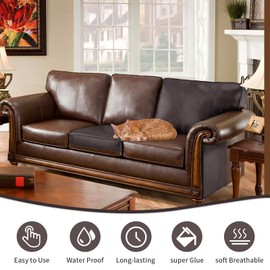 BSZHTECH Leather Repair Tape Self-Adhesive Leather Repair Patch for Couch Furniture Sofas Car Seats Advanced PU Vinyl Leather Repair Kit (Dark Brown, 3.9X79 inch)