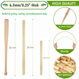 125 PCS 17.5-Inch Extra Thick Smores Sticks & Marshmallow Sticks for Fire Pit & Campfire – 6.3mm Heavy Duty Bamboo Skewers Sticks for Grilling, BBQ, Hot Dogs, Camping, Plant Stakes – by VESYMAN