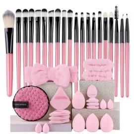 Product Detail Description Reference 프리미엄 합성 카부키 파운데이션 컨실러 파우더 블러셔 블렌딩 페이스 아이섀도우 브러쉬 세트 Premium Synthetic Kabuki Foundation Concealer Powder Blush Blending Face Eyeshadow Brush Set [20GE-B]