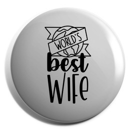 Hippowarehouse World's Best Wife Badge Pin 25mm