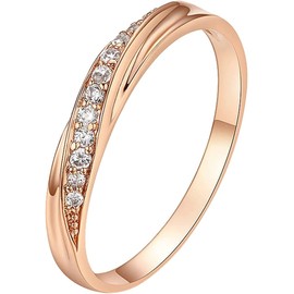 Deft ProcessedGirl Ring Silver Rose Gold Promise Rings Delicate Design Diamond Fashion Ring Light Luxury High Grade Ring High, Rose Gold, 6