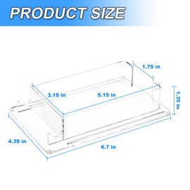 Clear Index Card Storage Holder for Desk, Acrylic Small Cards Holders Postcard Stand Display Rack, Fit 3" x 5" Cards