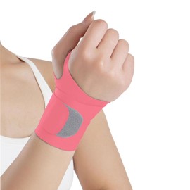 UKRIS Wrist Brace Basic Sport Slim Carpal Tunnel Support -Thin Elastic for TFCC Tear -Wrist wraps for work/Tendonitis/Arthrits Pain, Lightweight, Fits Both Wrists(1,Red)