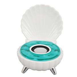 Shell Speaker, Shell Bluetooth Speaker, Shell Ocean Wave Player, Shell Wave Lamp Speaker with Mood Lamp, Creative 3-in-1 Ocean Wave Projector (White)