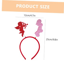 Baluue 4pcs Heart Headband Valentine Costume Headband with Clips Hat Valentines Day Headband Festival Hair Bands Valentines Day Costume Valentines Day Party White Headband Felt Cloth
