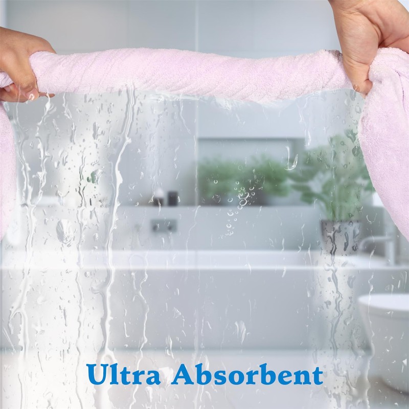 Topkey bath towel Set of 2 (Pink/Light Green)