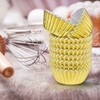 TUPARKA 500 Pcs Gold Mini Metallic Foil Cupcake Liners Baking