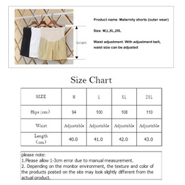 Olamao Maternity Shorts Cool Adjustable Waist Pockets Stylish Elegant Practical Easy to Match, black, L