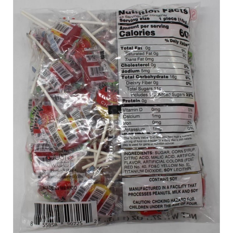 Sumthin Sweet Pops Cherry Candy Lollipops Suckers Bulk 48 Ct