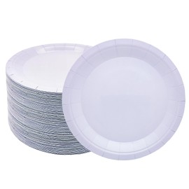 50Pcs Lavender Plates Lavender Party Supplies 7 Inches Purple Paper Dessert Plate, Everyday Use Paper Plates for Daily Meals Picnic Camping Birthday Wedding Christmas Lavende Party Decoration